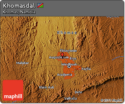 Physical 3D Map of Khomasdal
