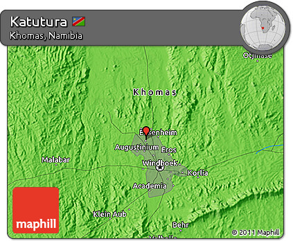 Political 3D Map of Katutura