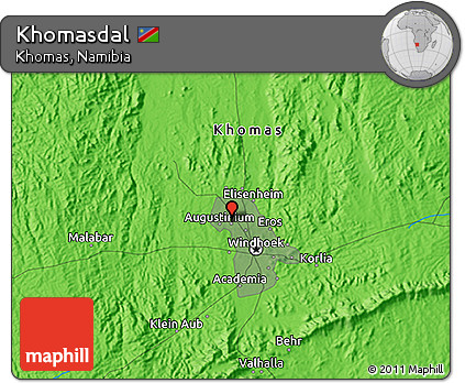 Political 3D Map of Khomasdal