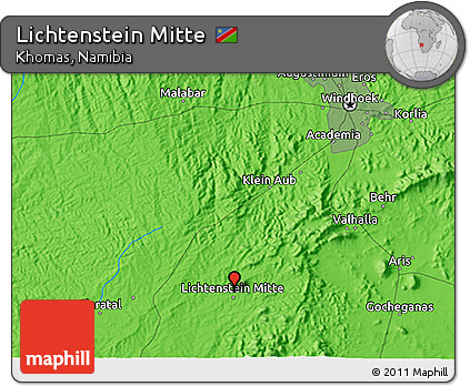 Political 3D Map of Lichtenstein Mitte