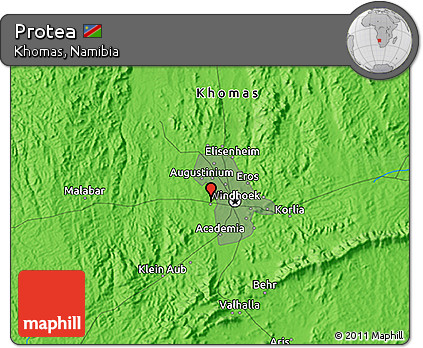 Political 3D Map of Protea