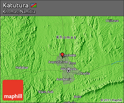Political 3D Map of Katutura
