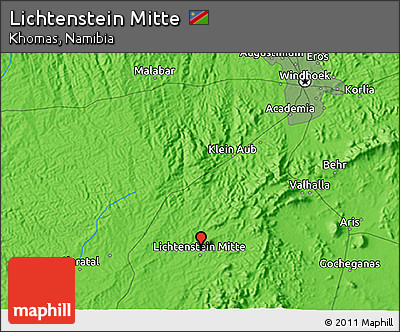 Political 3D Map of Lichtenstein Mitte