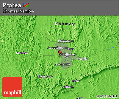 Political 3D Map of Protea