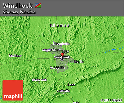Political 3D Map of Windhoek
