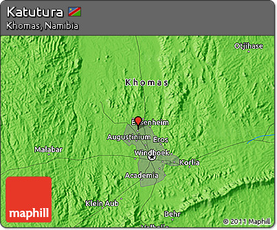 Political 3D Map of Katutura