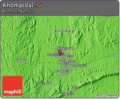 Political 3D Map of Khomasdal