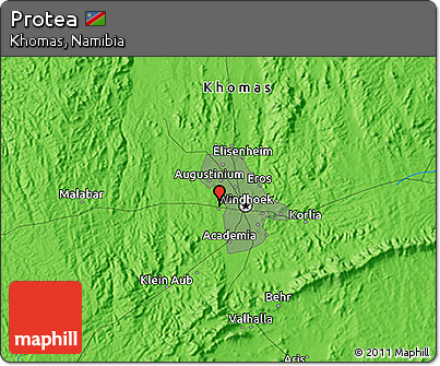 Political 3D Map of Protea