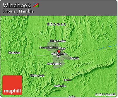 Political 3D Map of Windhoek