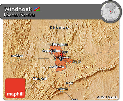 Satellite 3D Map of Windhoek