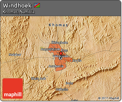 Satellite 3D Map of Windhoek