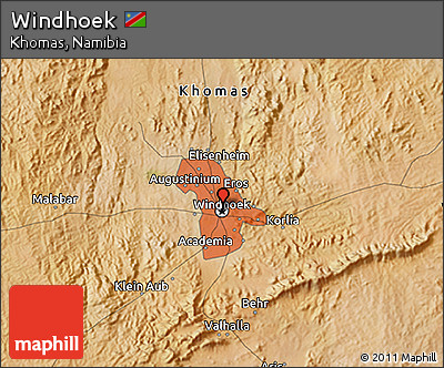 Satellite 3D Map of Windhoek
