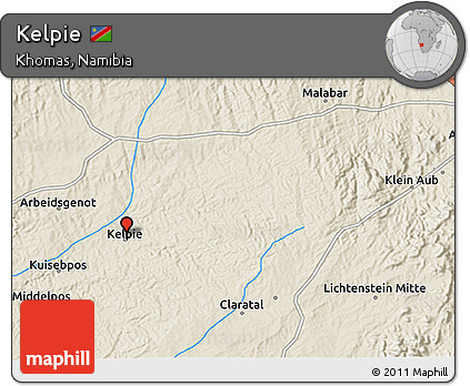 Shaded Relief 3D Map of Kelpie