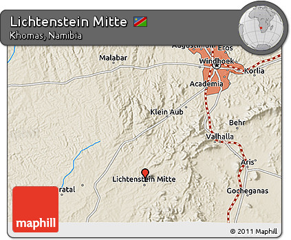 Shaded Relief 3D Map of Lichtenstein Mitte