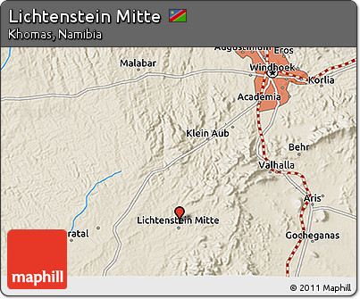 Shaded Relief 3D Map of Lichtenstein Mitte