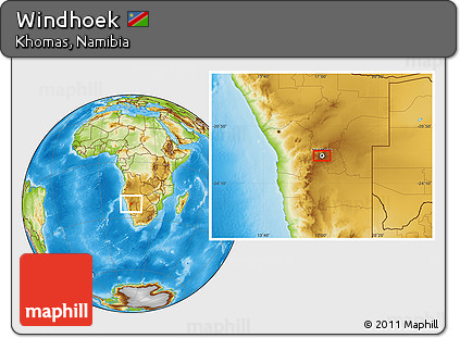 Physical Location Map of Windhoek