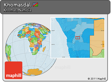 Political Location Map of Khomasdal