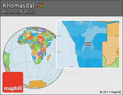 Political Location Map of Khomasdal