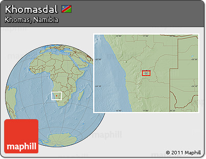 Savanna Style Location Map of Khomasdal, hill shading
