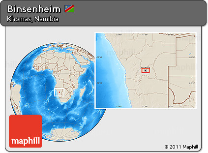Shaded Relief Location Map of Binsenheim