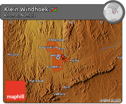 Physical Map of Klein Windhoek