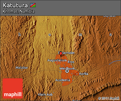 Physical Map of Katutura