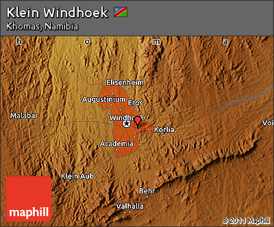 Physical Map of Klein Windhoek