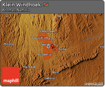 Physical Map of Klein Windhoek