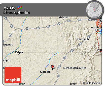 Shaded Relief Map of Haris