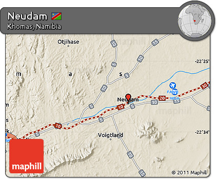 Shaded Relief Map of Neudam