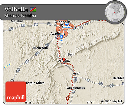 Shaded Relief Map of Valhalla