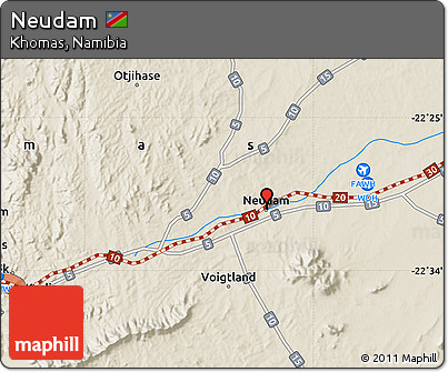 Shaded Relief Map of Neudam