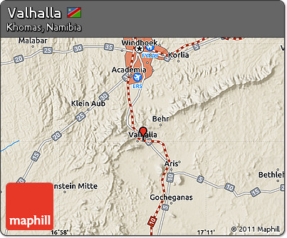 Shaded Relief Map of Valhalla