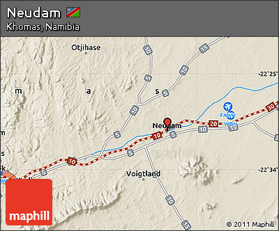 Shaded Relief Map of Neudam