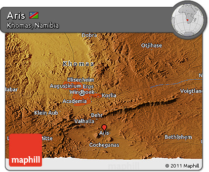 Physical Panoramic Map of Aris