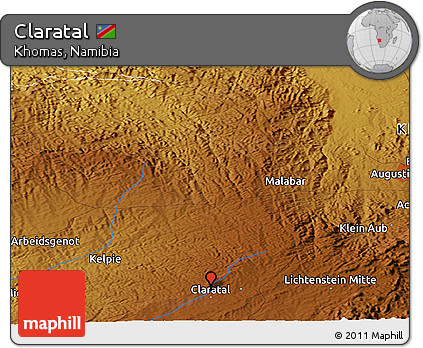 Physical Panoramic Map of Claratal
