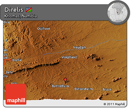 Physical Panoramic Map of Direlis