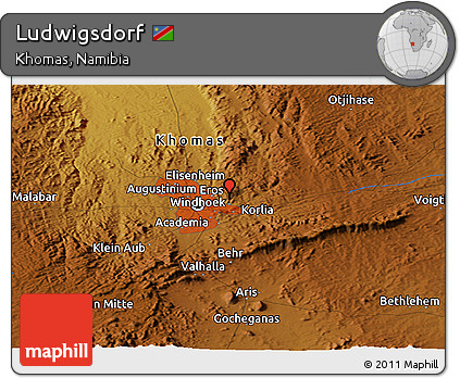 Physical Panoramic Map of Ludwigsdorf