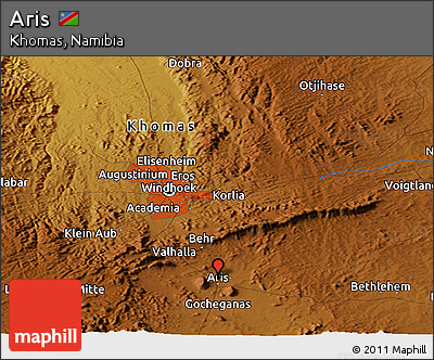 Physical Panoramic Map of Aris