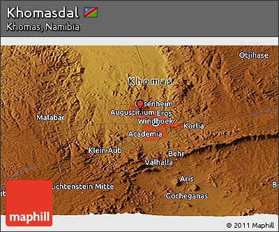 Physical Panoramic Map of Khomasdal