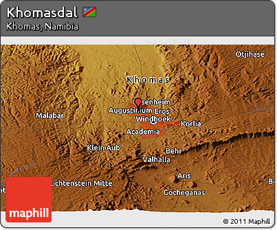 Physical Panoramic Map of Khomasdal