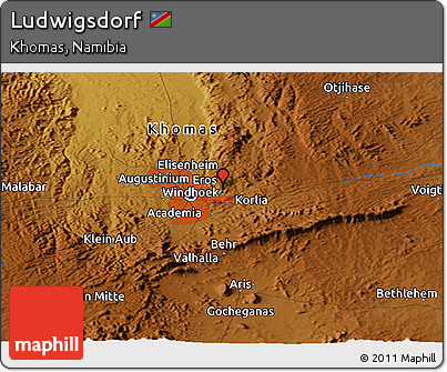 Physical Panoramic Map of Ludwigsdorf
