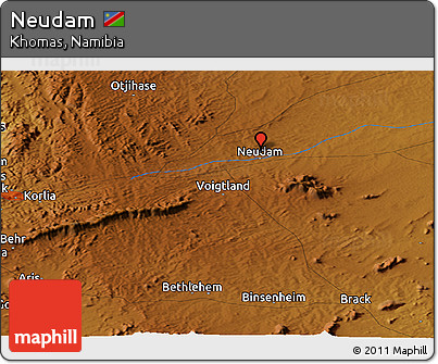 Physical Panoramic Map of Neudam