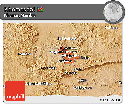 Satellite Panoramic Map of Khomasdal