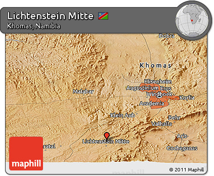 Satellite Panoramic Map of Lichtenstein Mitte