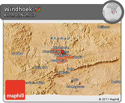 Satellite Panoramic Map of Windhoek