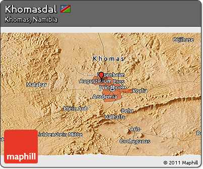 Satellite Panoramic Map of Khomasdal