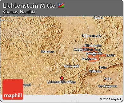 Satellite Panoramic Map of Lichtenstein Mitte