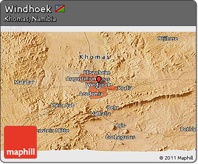 Satellite Panoramic Map of Windhoek