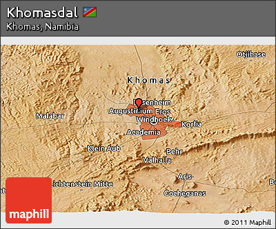 Satellite Panoramic Map of Khomasdal